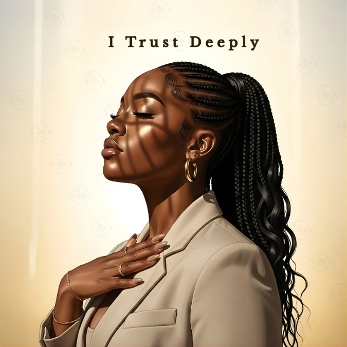 I Trust Deeply —  Black Woman Faith Art — Digital Wall Art  