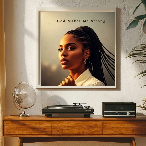 God Makes Me Strong | Black Woman Faith Art | Scripture Wall Art Print | Nana Faith Art