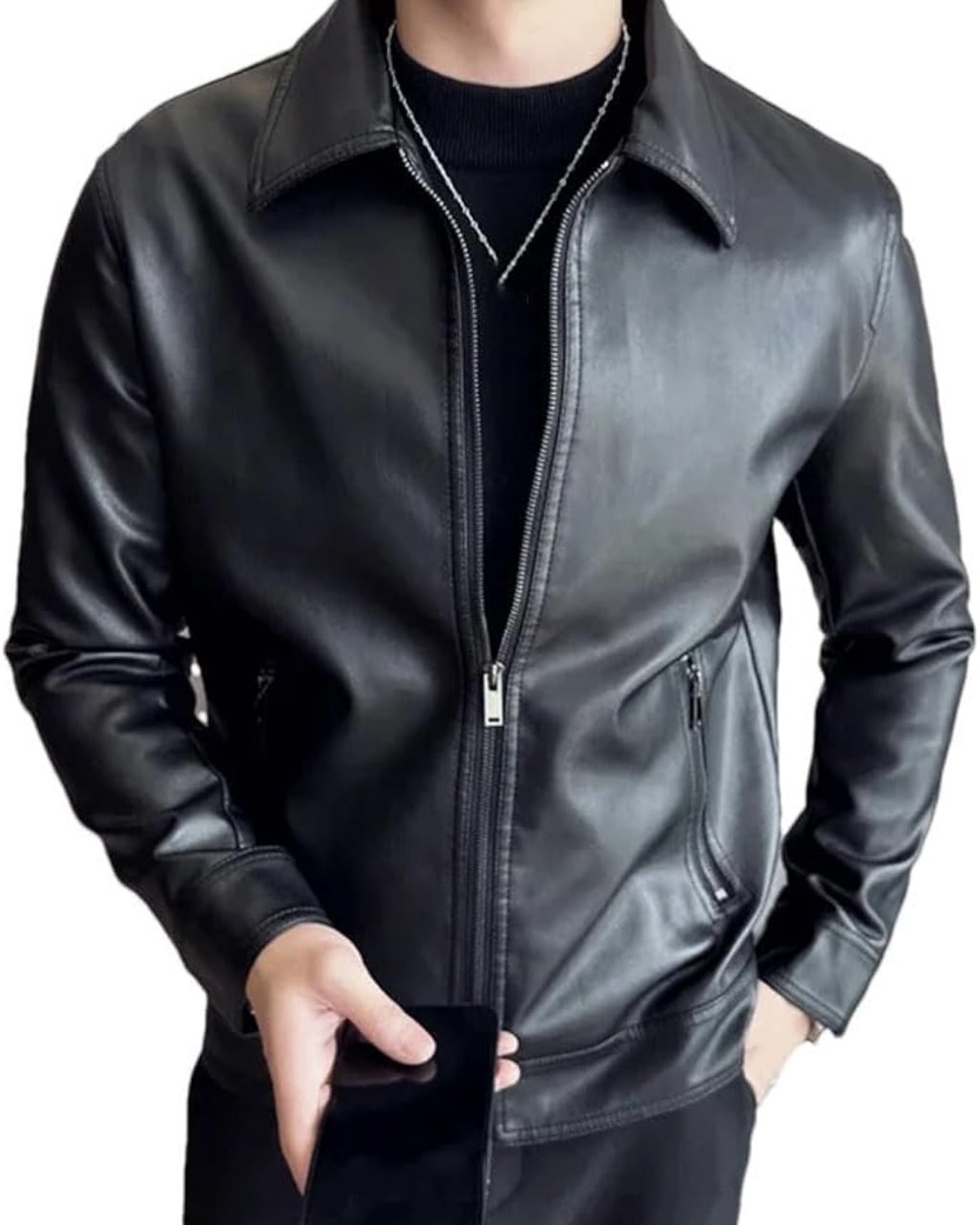 Men's  Black Leather Jacket
