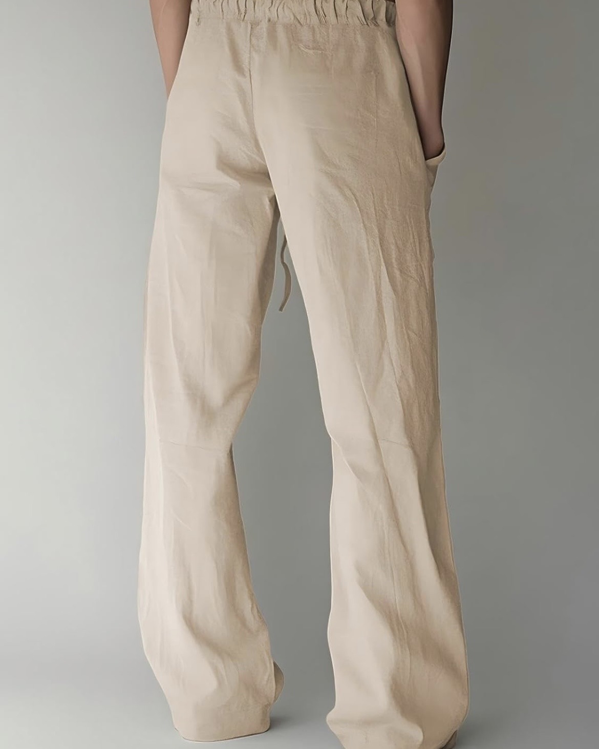 Beige Linen Lounge Pants
