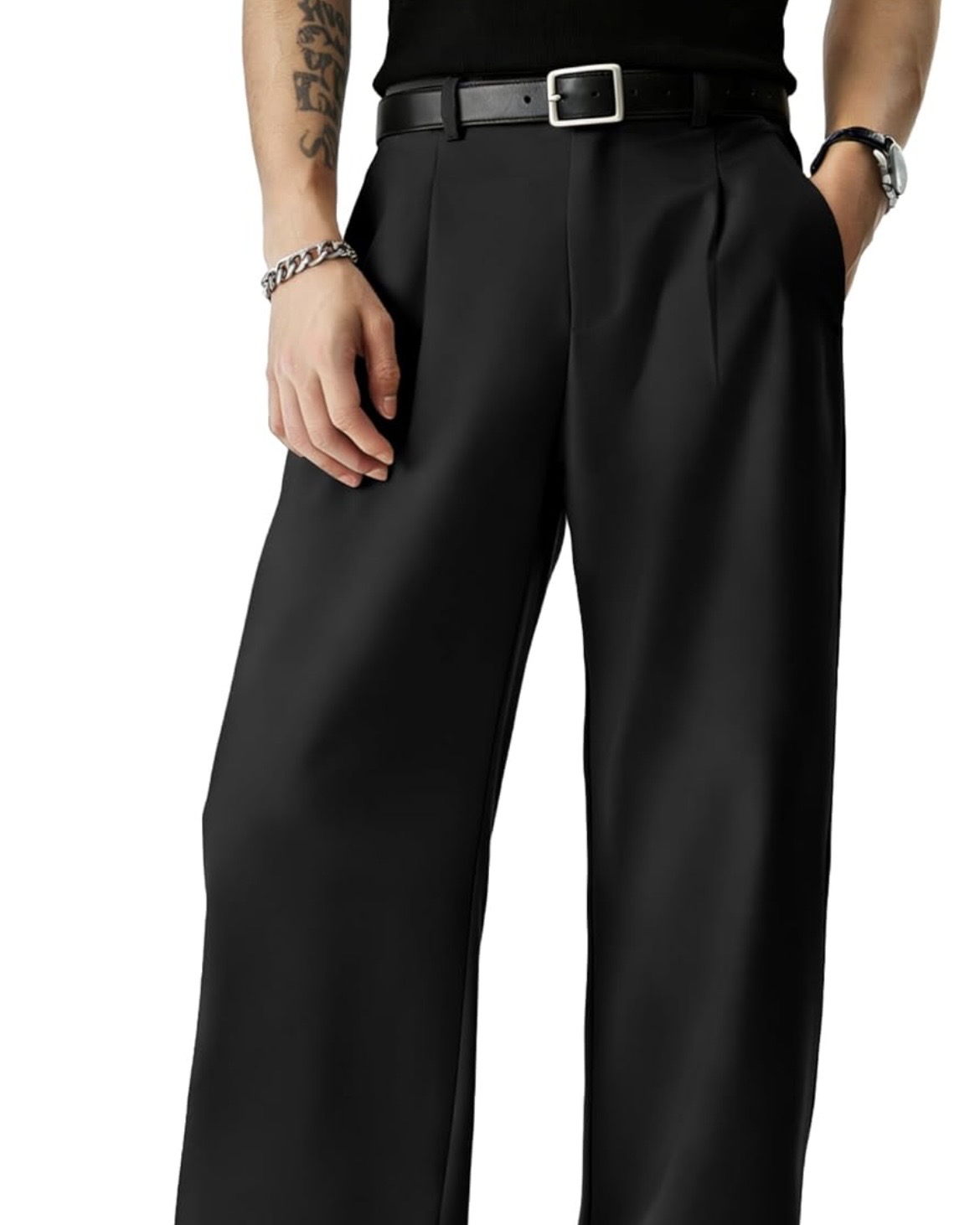 Men's Classic Polo & Wide-Leg Trousers Set