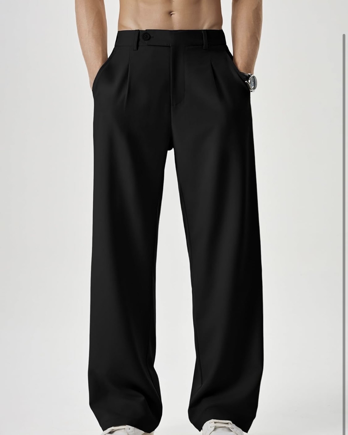 Men's Classic Polo & Wide-Leg Trousers Set