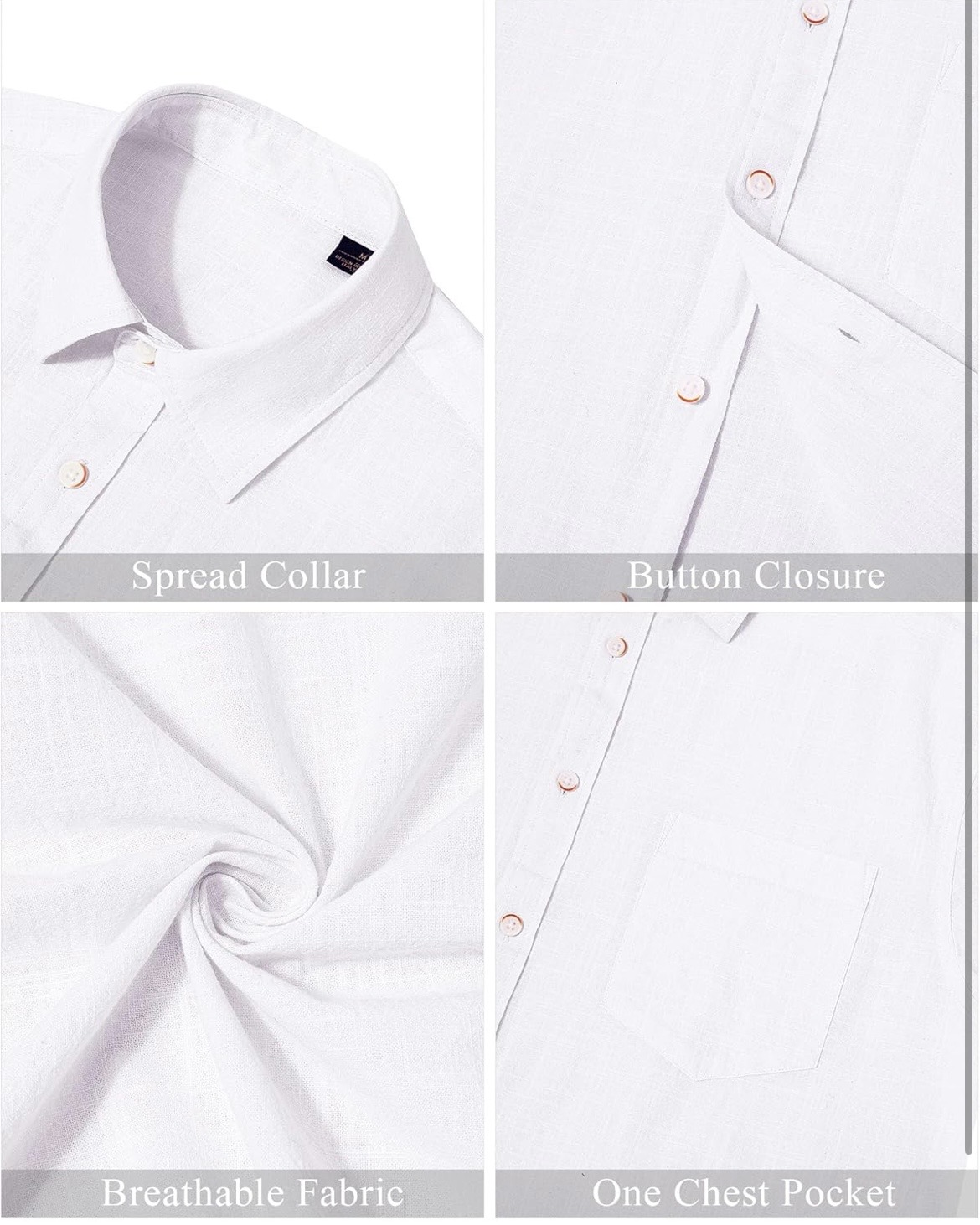 Men's Classic White Linen Shirt