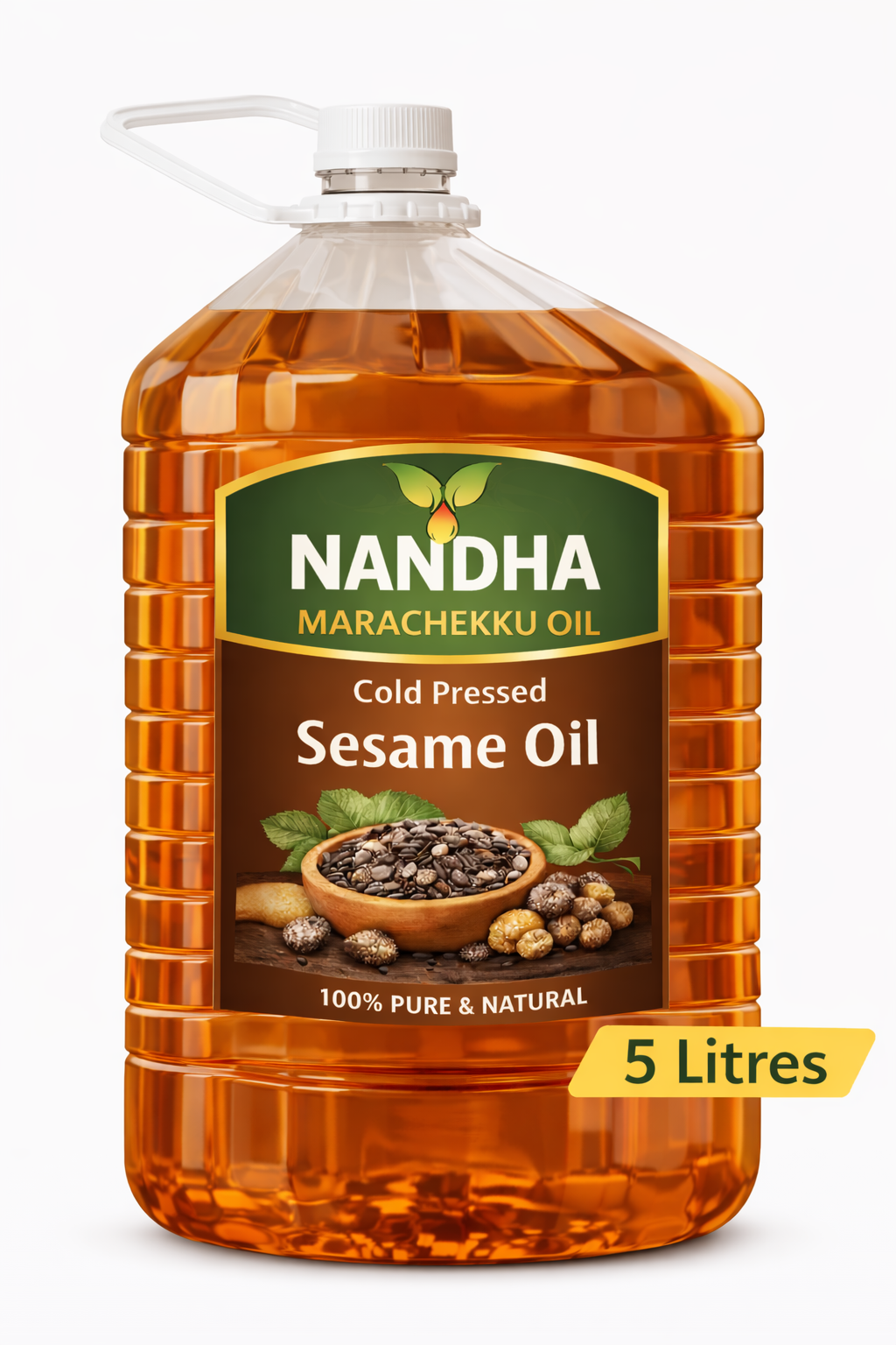 Nandha Marachekku Cold Pressed Sesame Oil – 5 Litres