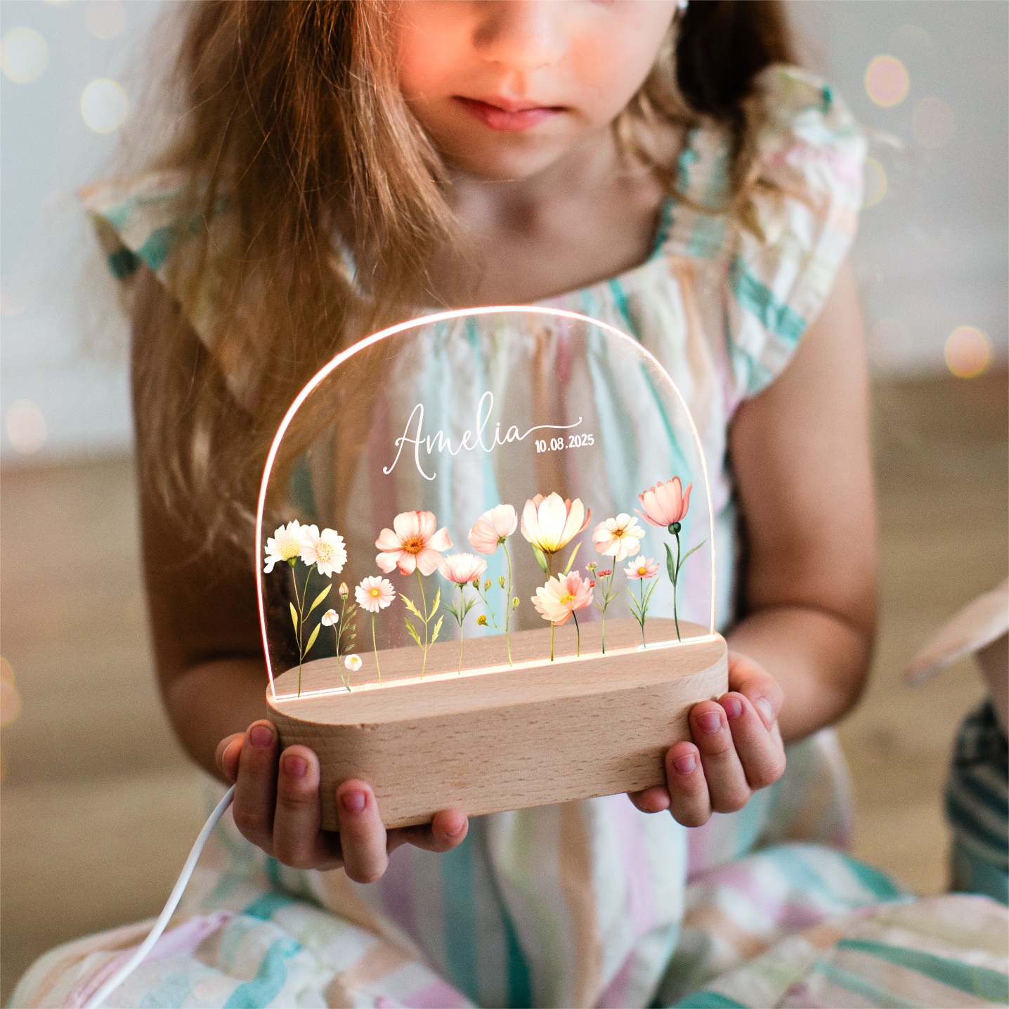 Personalized Baby Flower Night Light