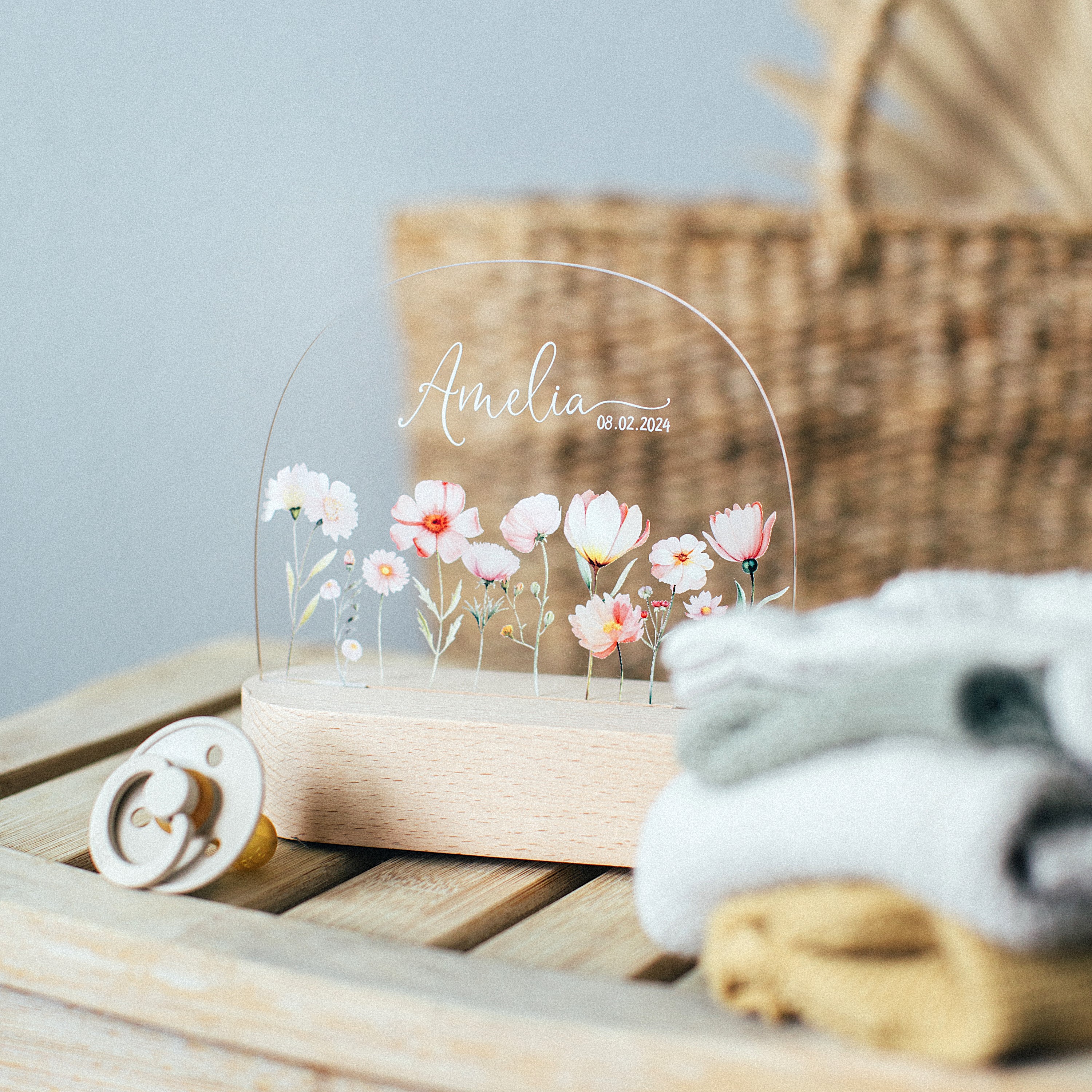 Personalized Baby Flower Night Light