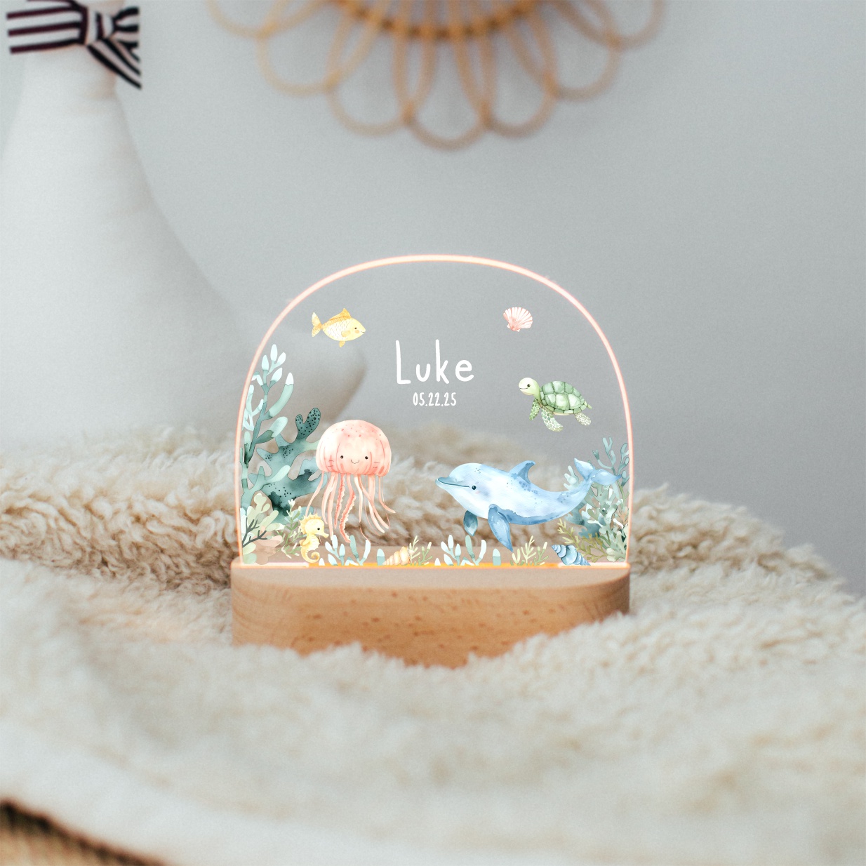 Personalized Baby Sea Creatures Night Light
