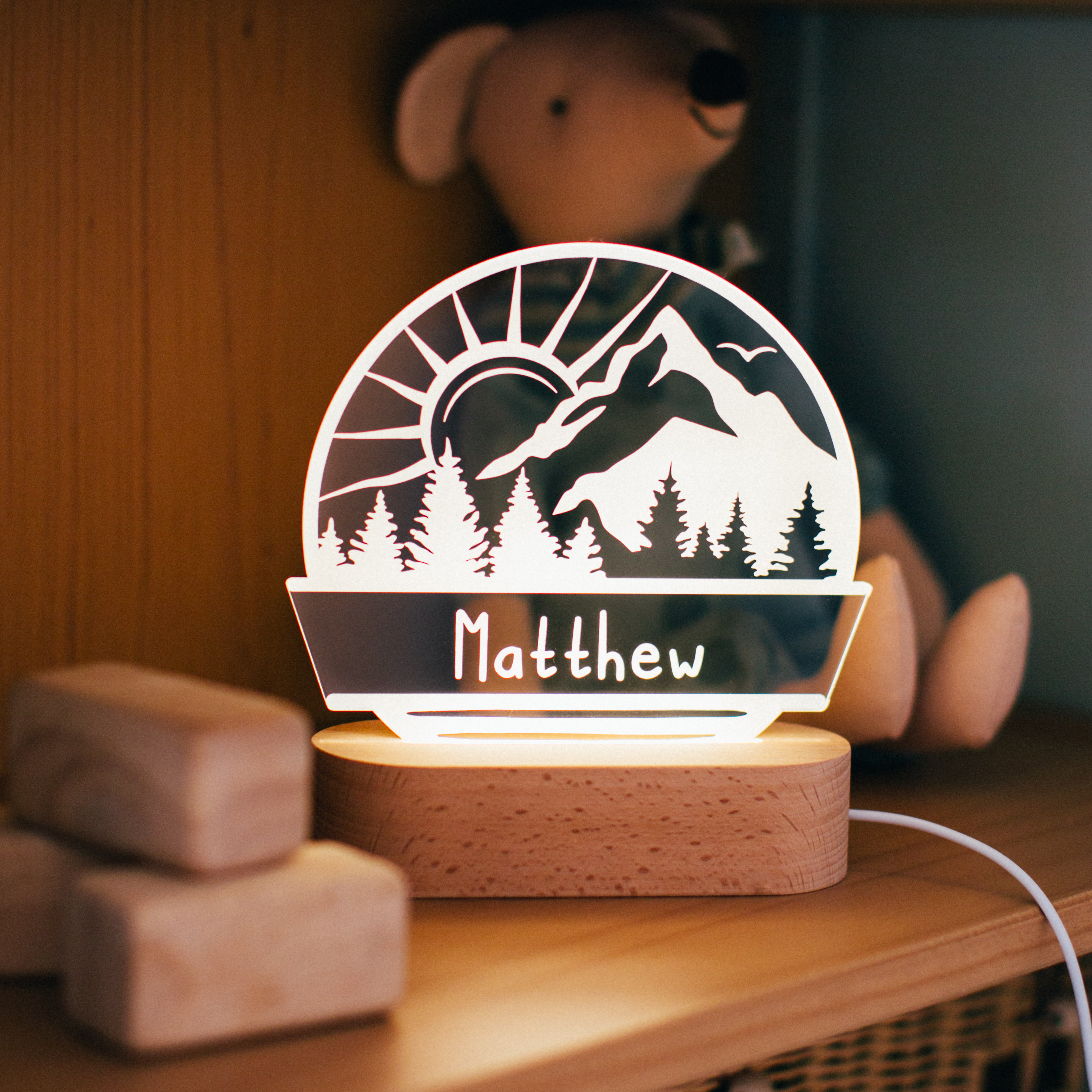 Personalized Mountains Night Light