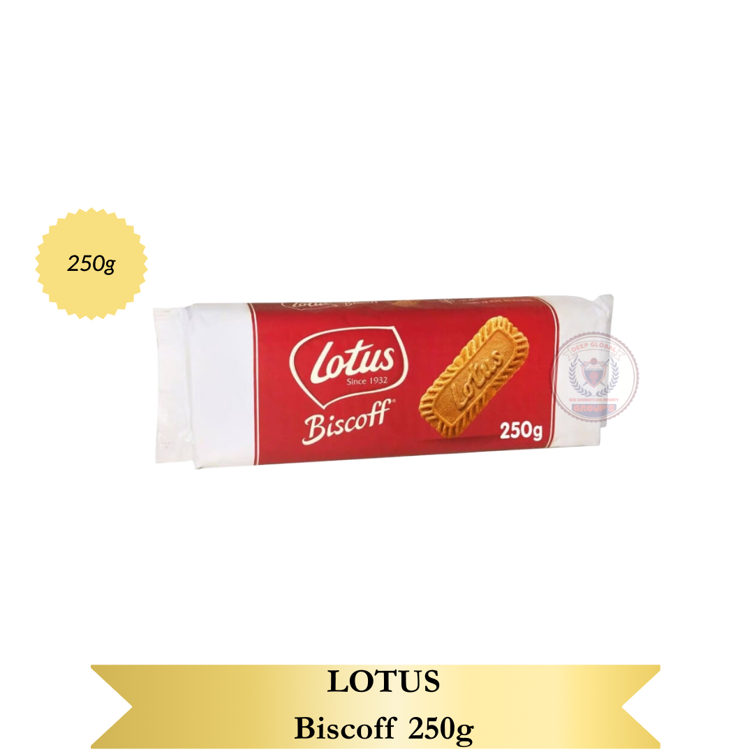 Lotus Biscoff 250g Belgian Caramelised Biscuit with Unique Crunchy Texture and Sweet Caramel Flavor Perfect for Snacking Pairing with Coffee or Using in Desserts