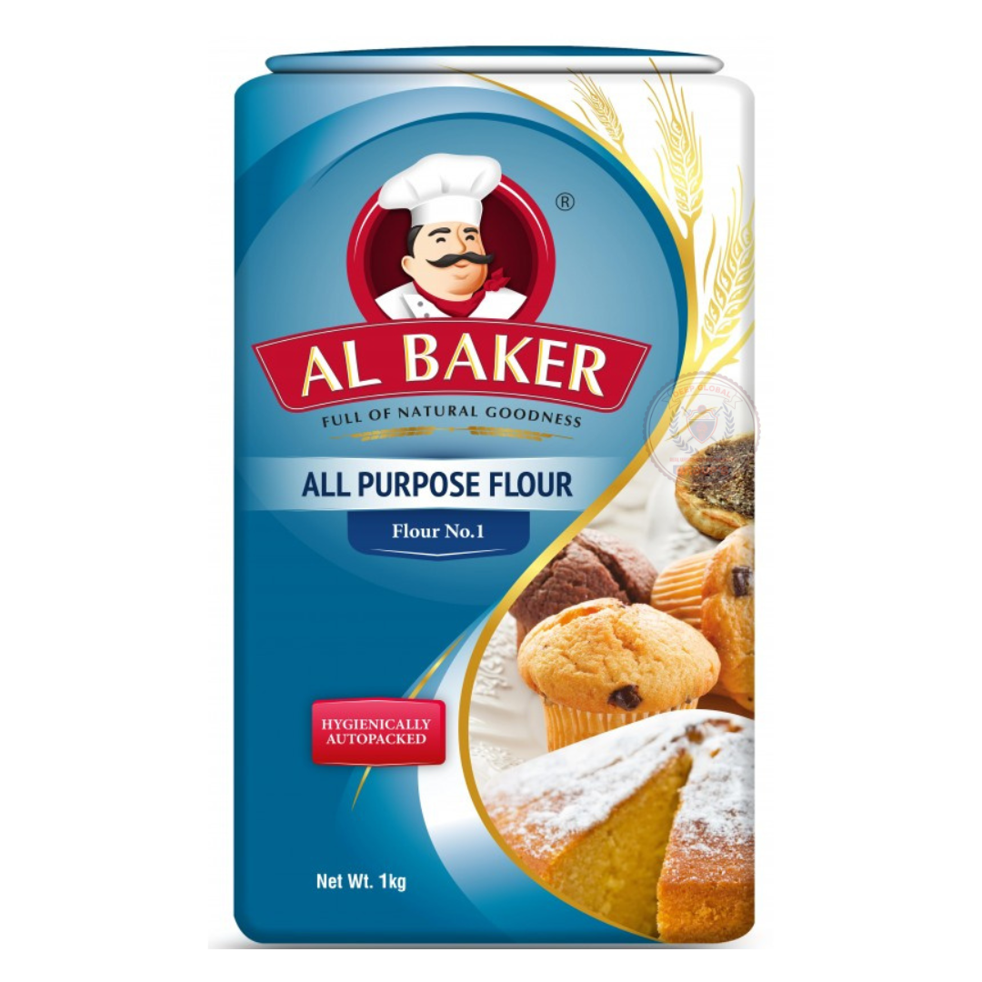 Al Baker All Purpose Flour 1kg Pack - Versatile for Baking Cooking & Food Preparation - Ideal for Cakes Cookies & Other Baked Goods