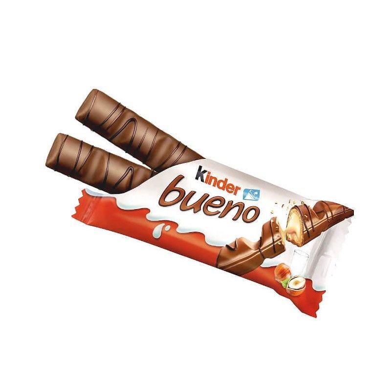 kinder bueno bars filled with creamy hazelnut (2 bars)