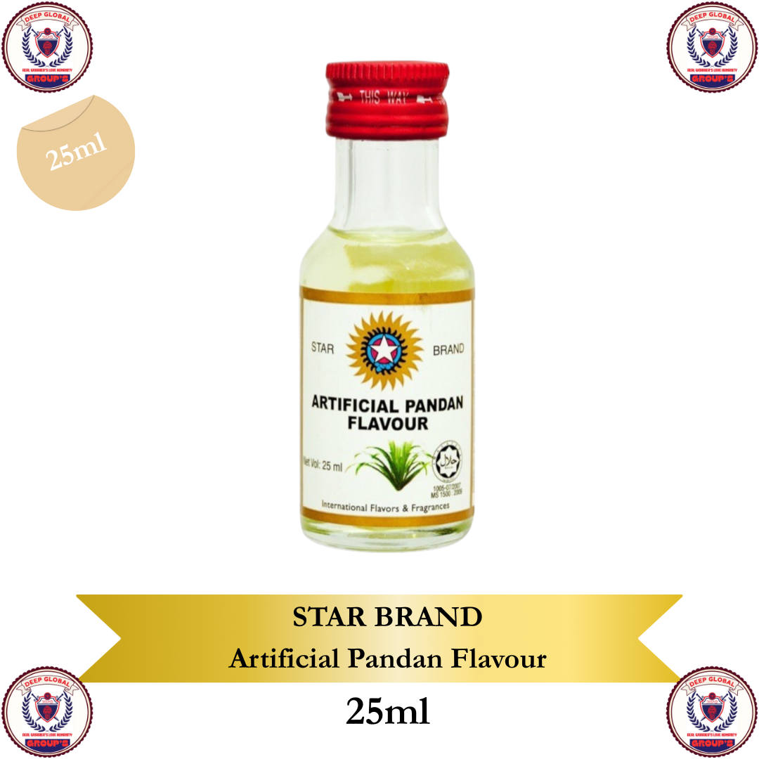 Star Brand Artificial Pandan Flavor 30ml Halal Certified Culinary Essence for Cakes Desserts Authentic Pandan Taste Ideal for Cooking and Food Preparation