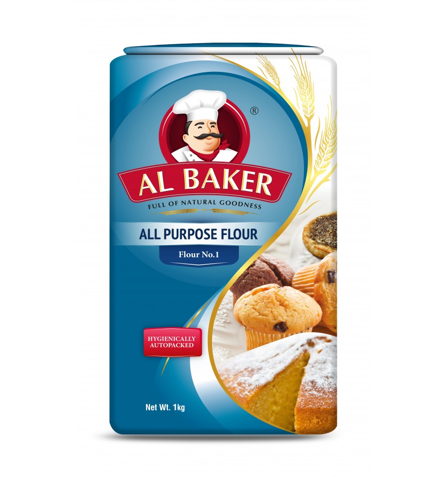 Al Baker All Purpose Flour 1kg Pack - Versatile for Baking Cooking & Food Preparation - Ideal for Cakes Cookies & Other Baked Goods