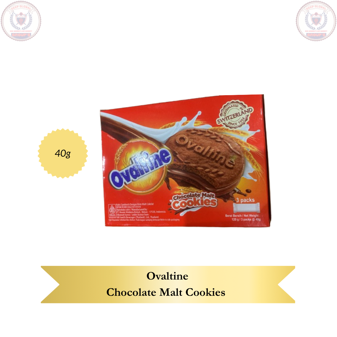Ovaltine Chocolate Malt Cookies 40g Rich Malt Cream Filling Classic Malted Flavor Snack Cookies