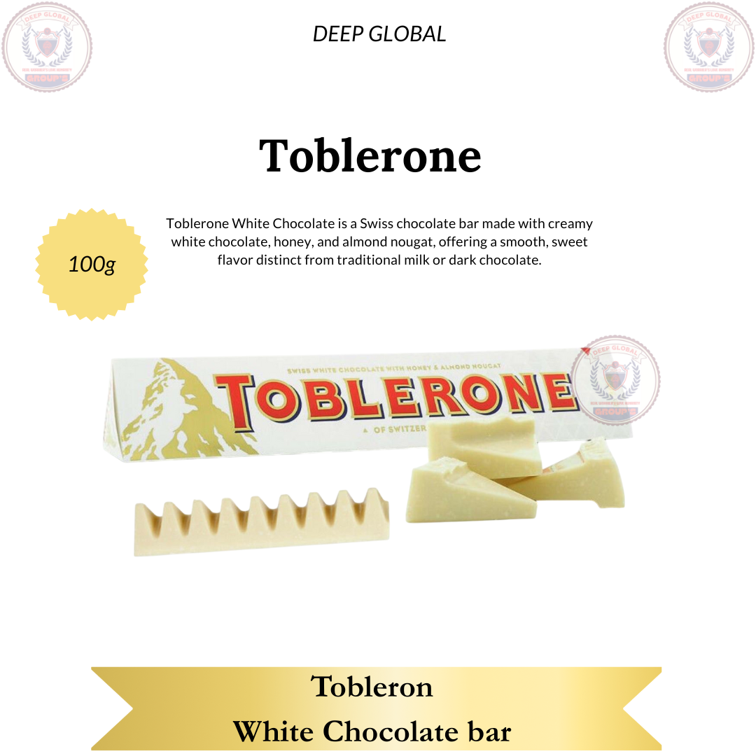 Toblerone Swiss Milk Chocolate with Honey and Almonds Nougat Bar 100g