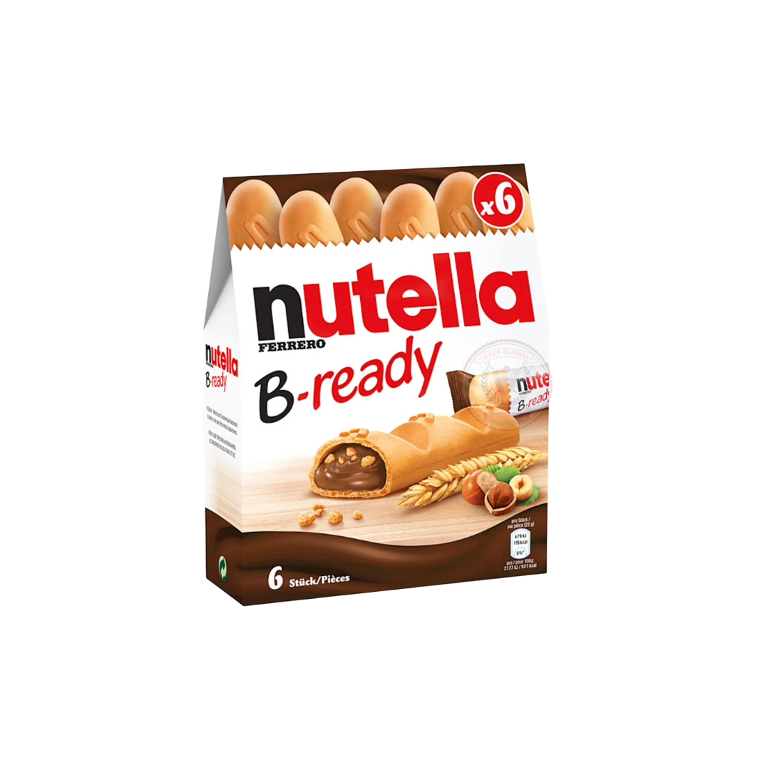 Nutella B-Ready Crisp Wafer 130g - Creamy Mini-Baguette Snack Pack of 6, Crisp Texture, Perfect for On-The-Go Snacking