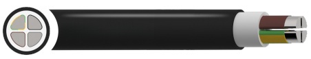 Kabel Listrik NAYY-J / NAYY-O 0,6/1 kV Konduktor Aluminium, Isolasi & Selubung PVC untuk Instalasi Tetap (Gedung, Tanah & Air)