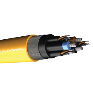 Kabel Tambang Fleksibel (N)SSHCGEWÖU-V 0,6/1 kV dengan Inti Monitoring untuk Mesin Pemotong dan Bor Tambang Batubara