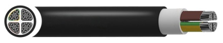Kabel NA2XY 0.6/1kV Aluminium XLPE PVC Kabel Listrik Tegangan Rendah IEC 60502-1 untuk Instalasi Gedung & Tanam Tanah