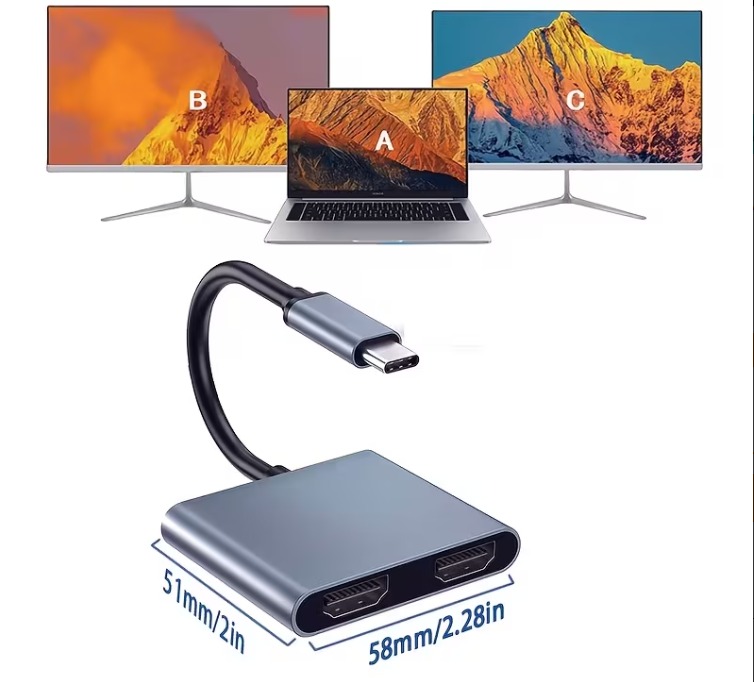 USB-C to Dual HDMI Adapter