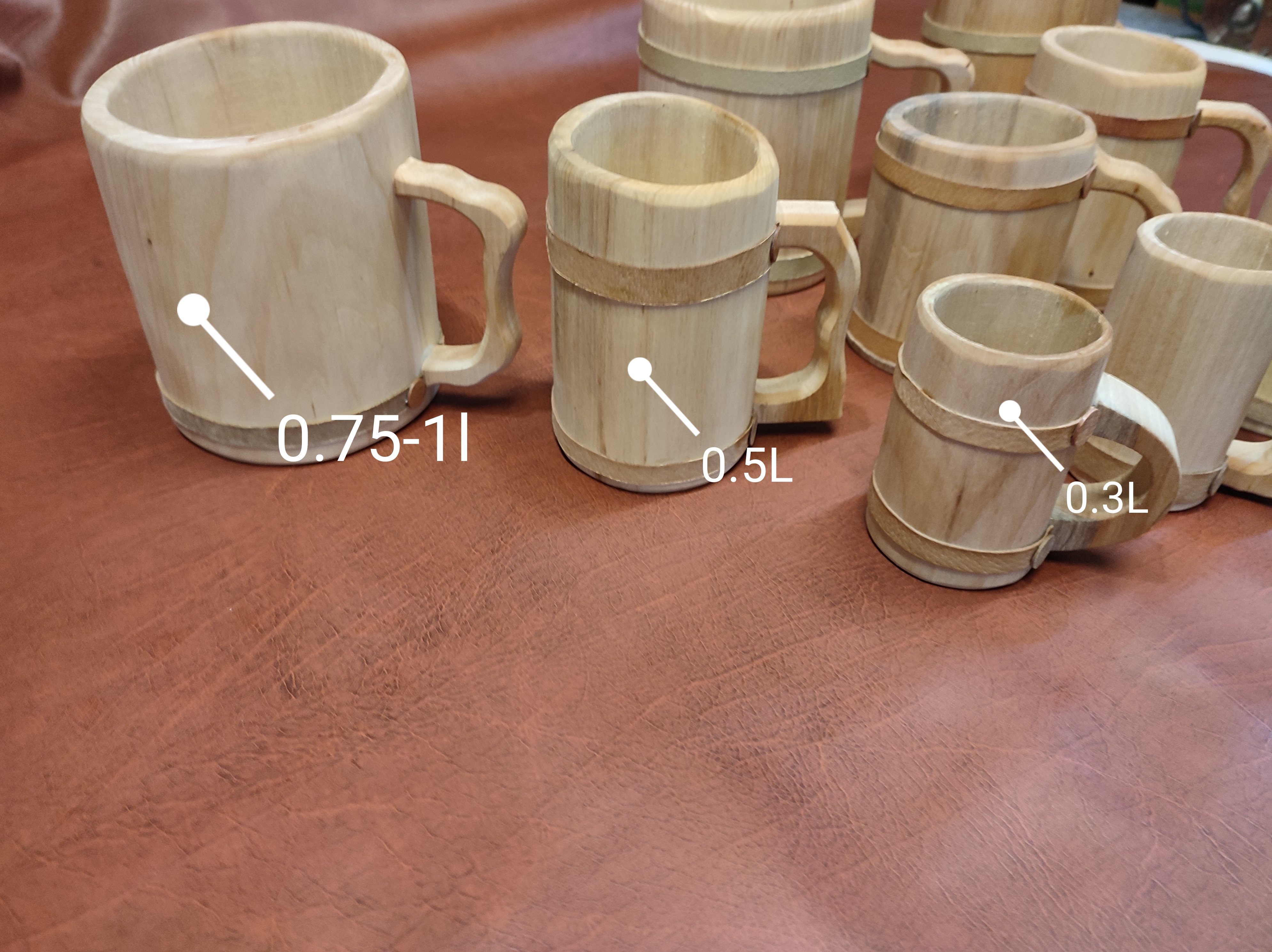 Kufle drewniane 0,5l