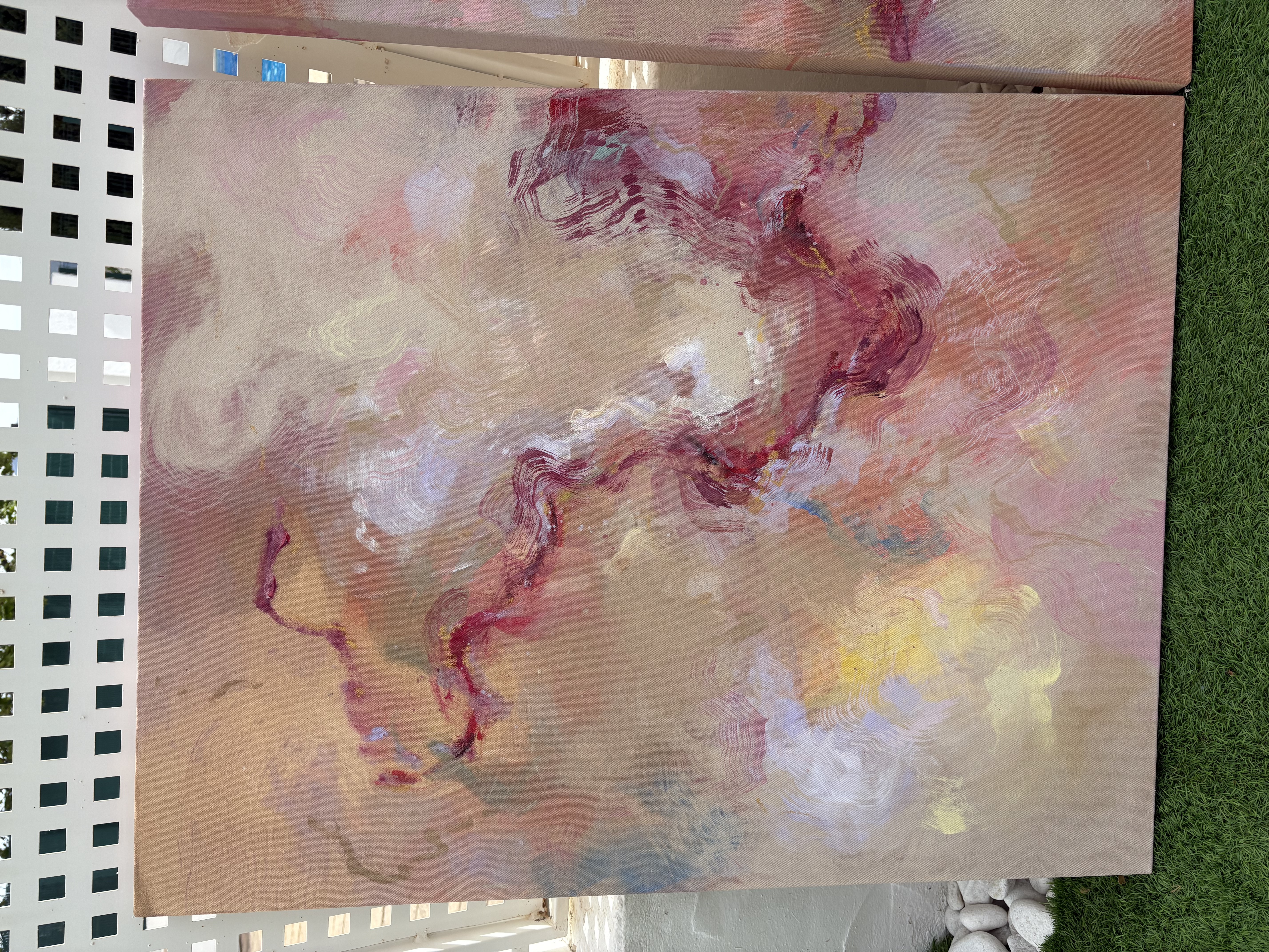 ¨The sun and the moon" dos obras de 92 x 73 cm