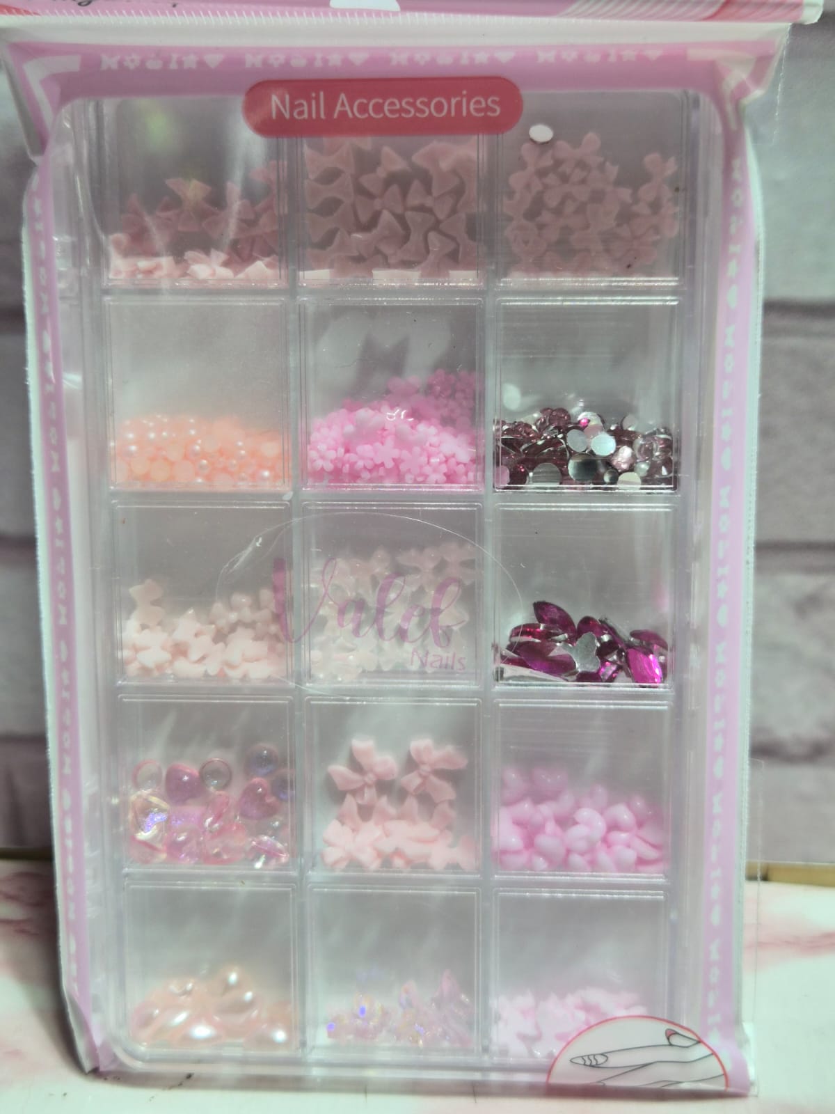 Accesorios para Uñas decoraciones flores, piedras y lazos