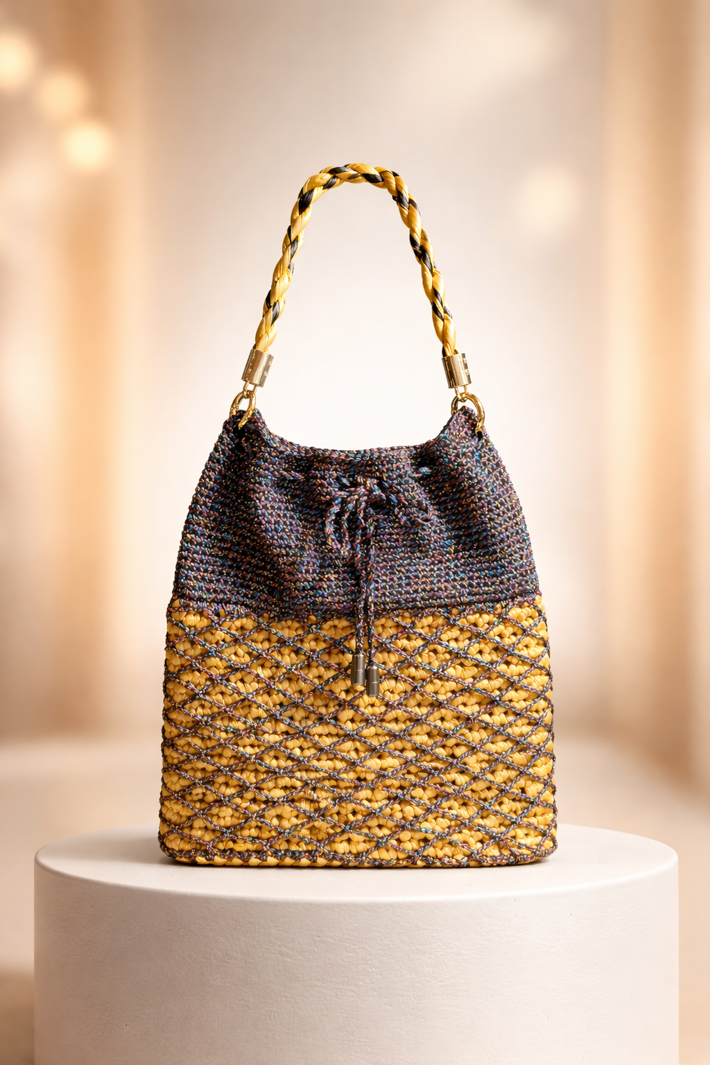 Bolso artesanal de cuerda trenzada