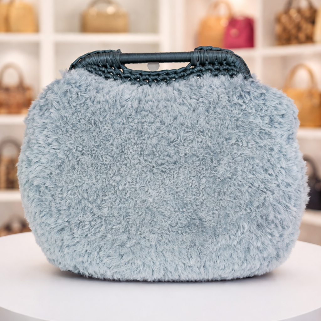 Bolso peluche azul