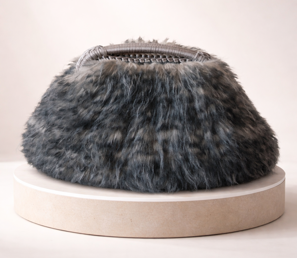 Bolso de mano pelo largo visón