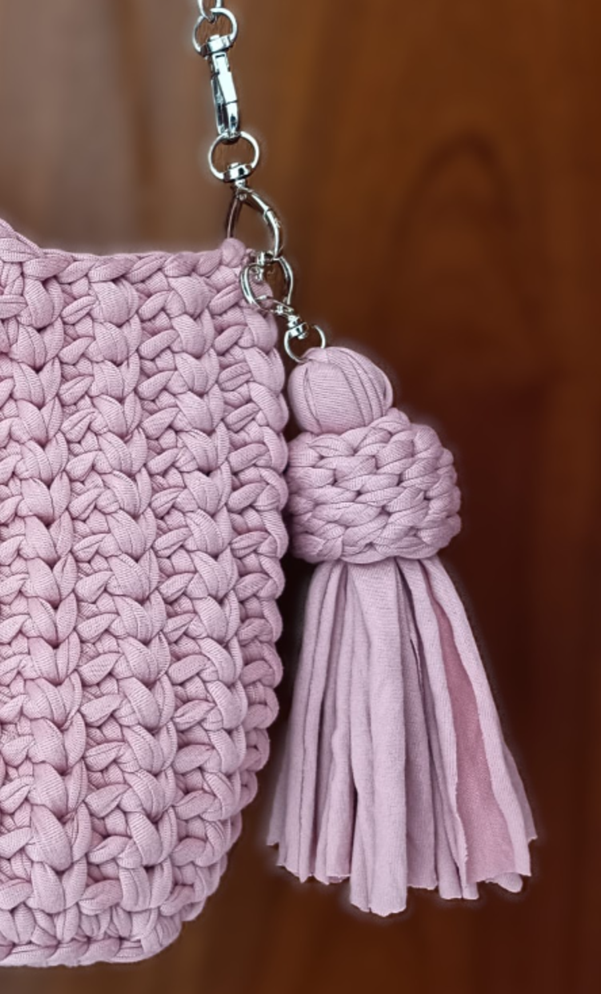 Bolso de trapillo rosa