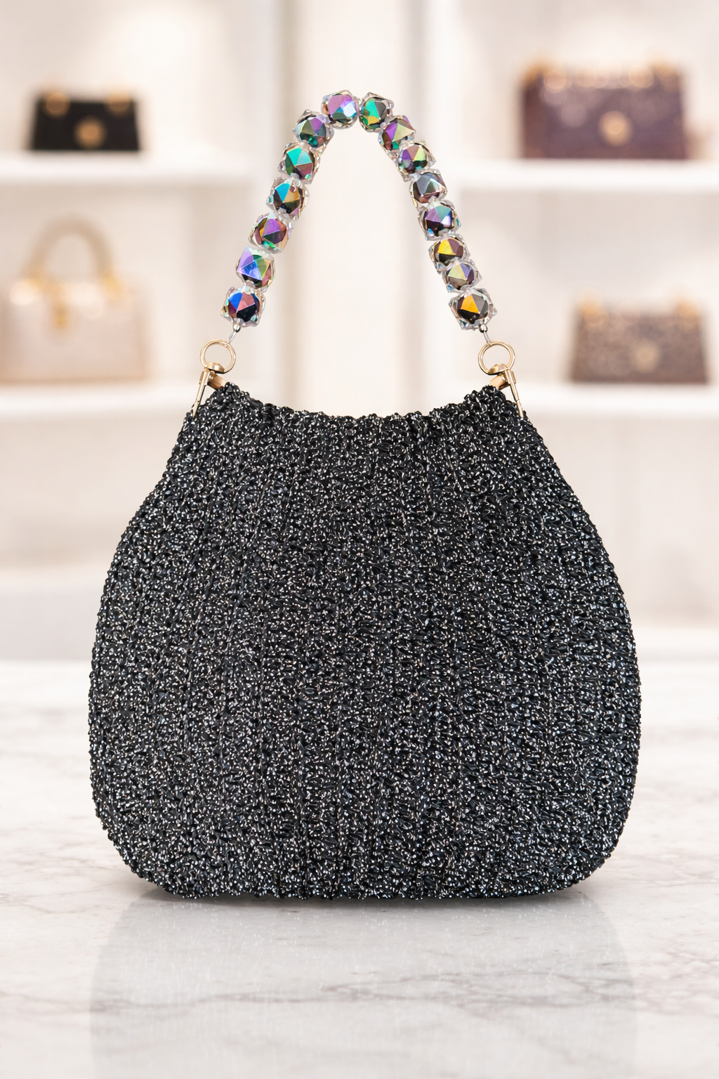 Bolso de fiesta negro brillante