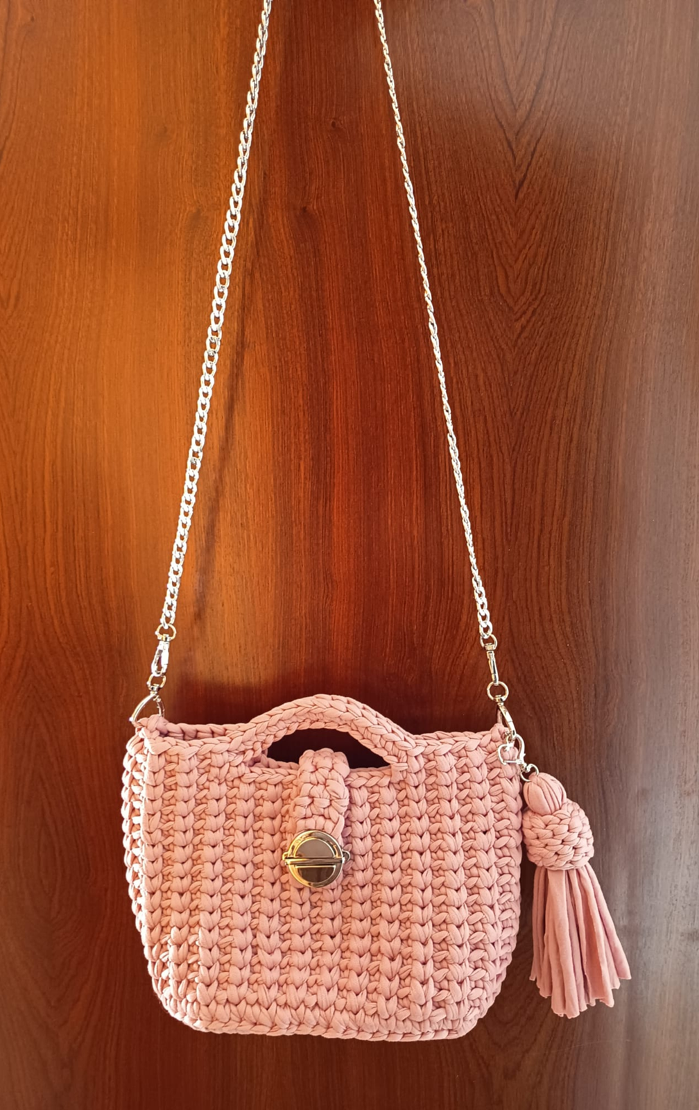 Bolso de trapillo rosa
