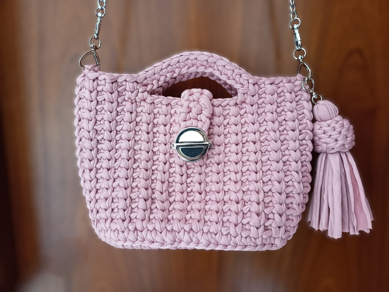 Bolso de trapillo rosa