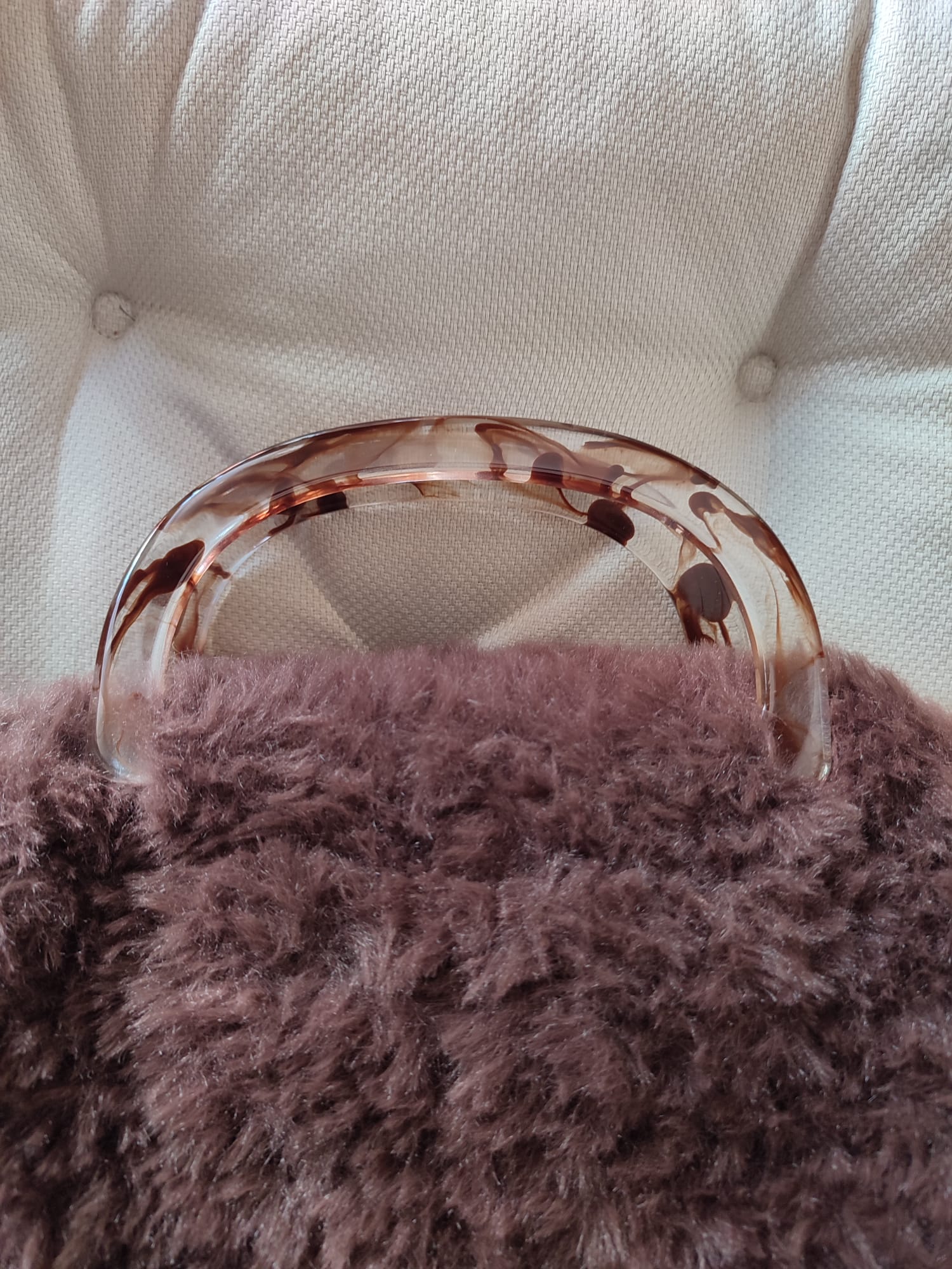 Bolso de peluche marrón