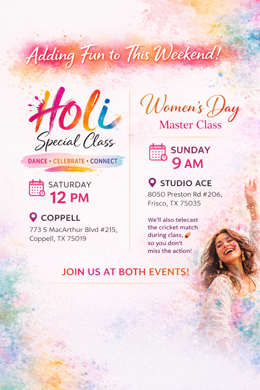 Holi + Women's Day Event