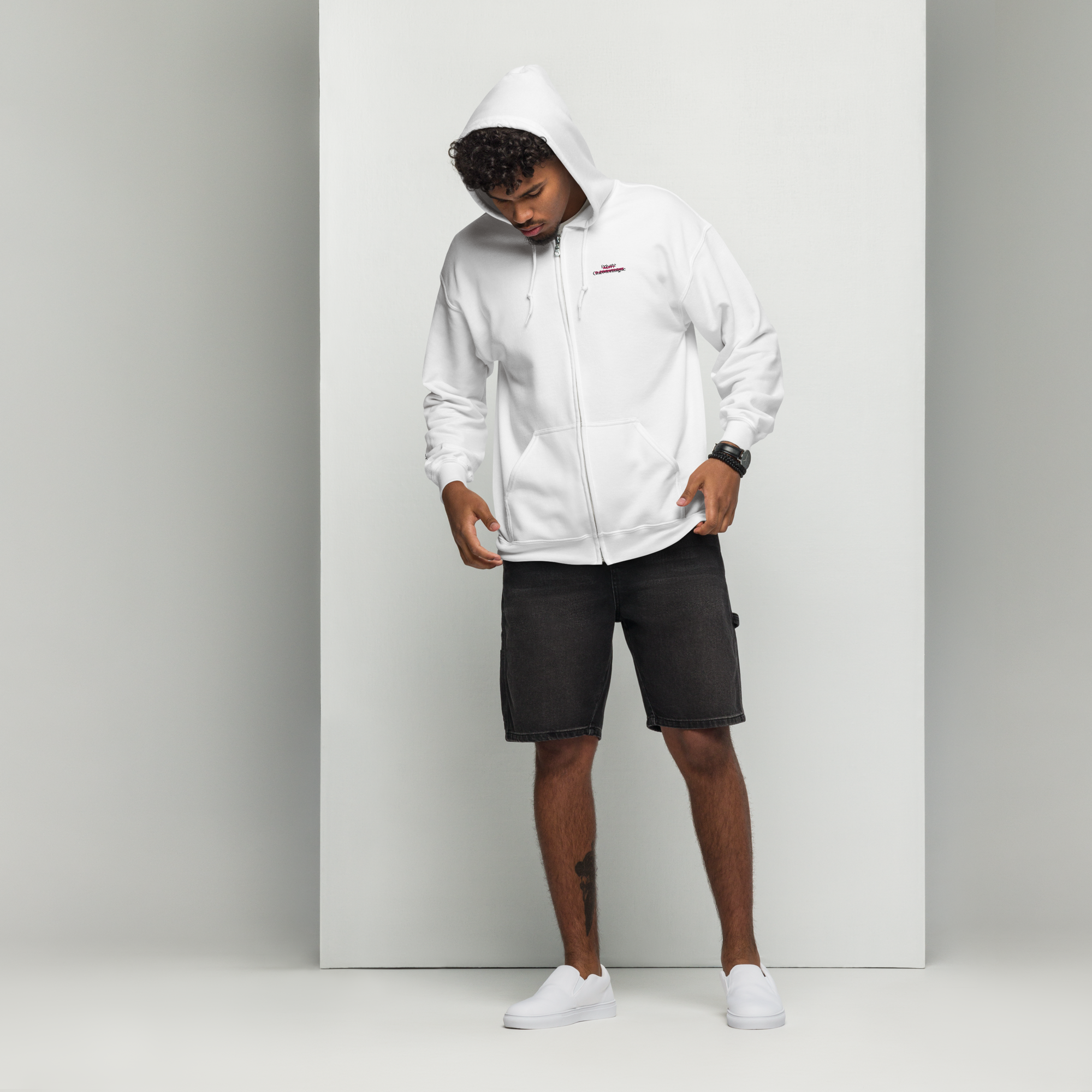 White zip hoodie léger PCM