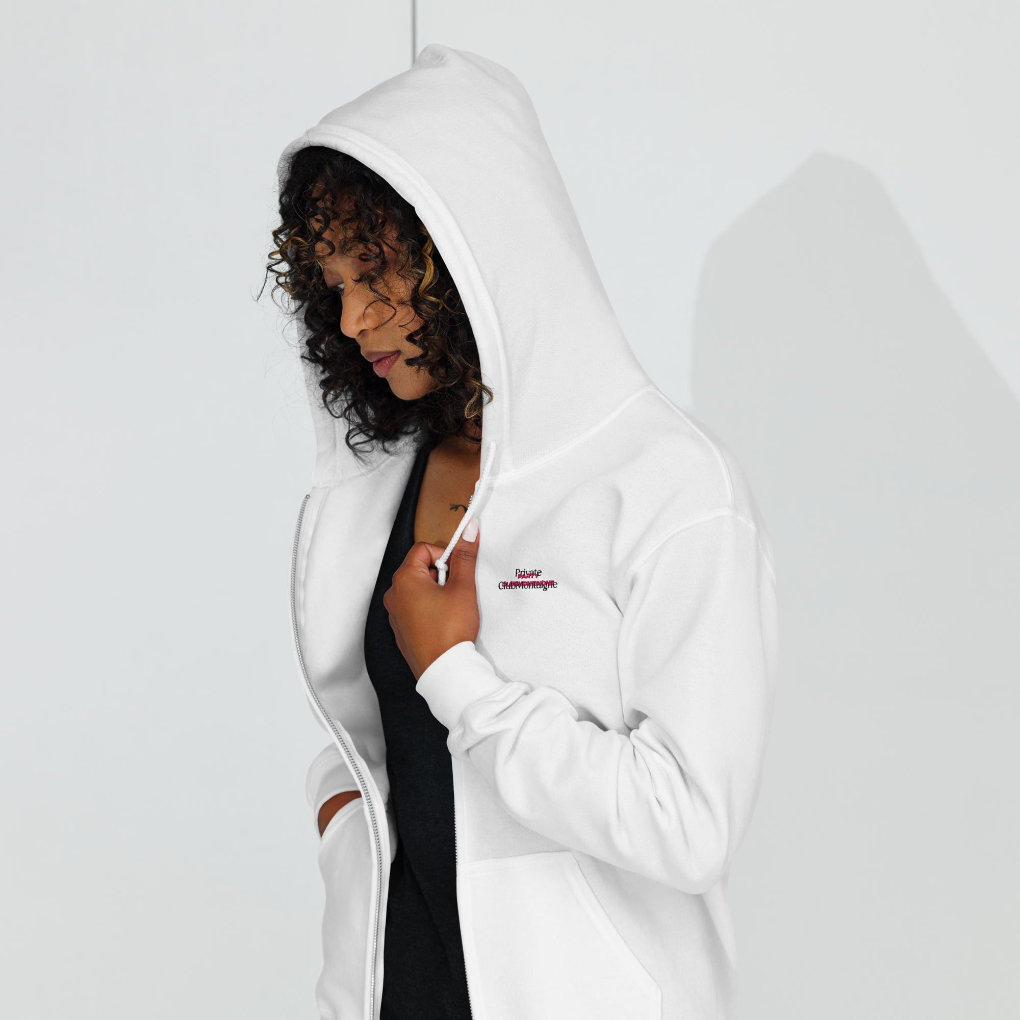 White zip hoodie léger PCM