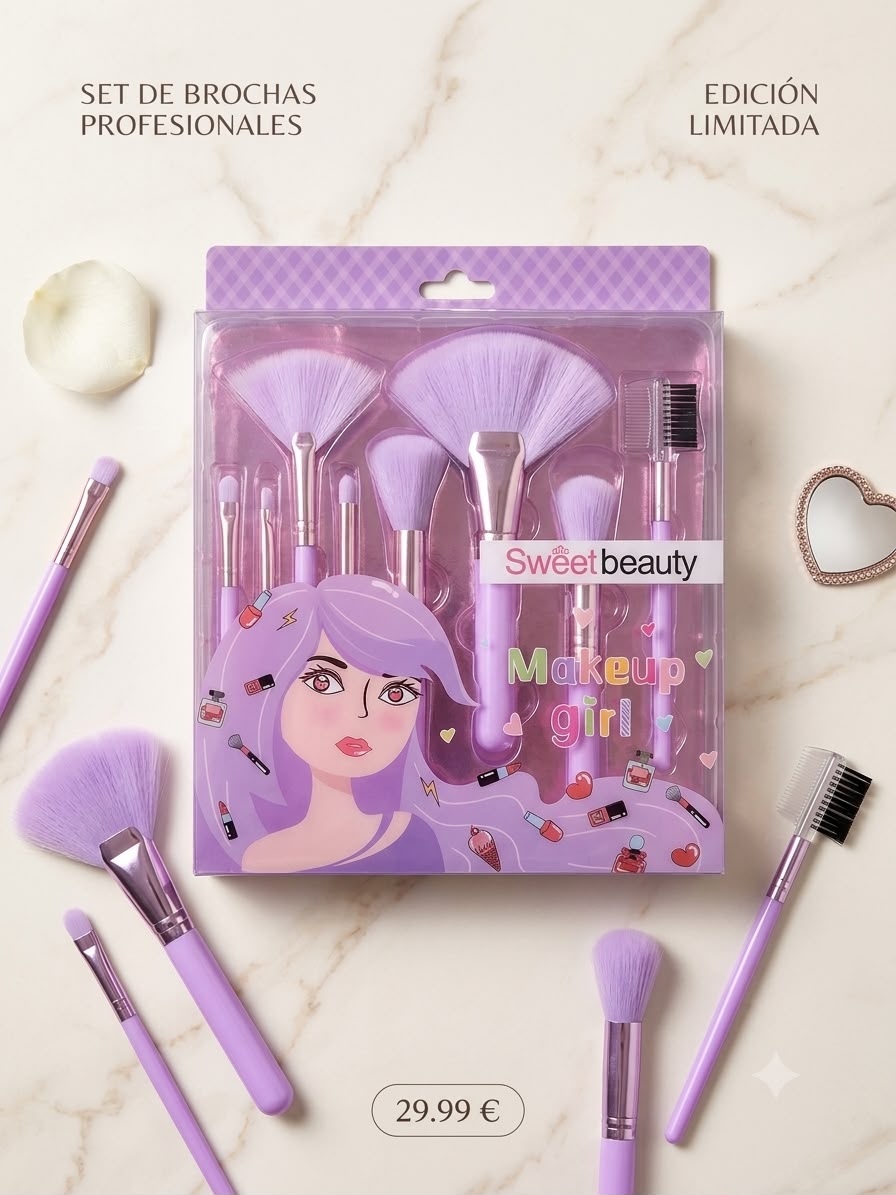 Set de brochas de maquillaje Sweet Beauty