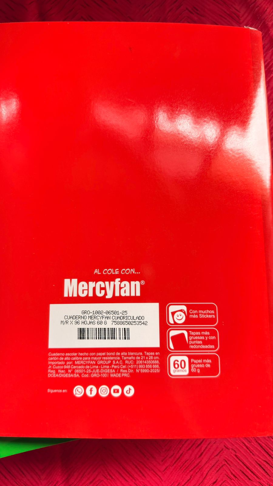 Cuadernos Mercyfan  cuadriculado