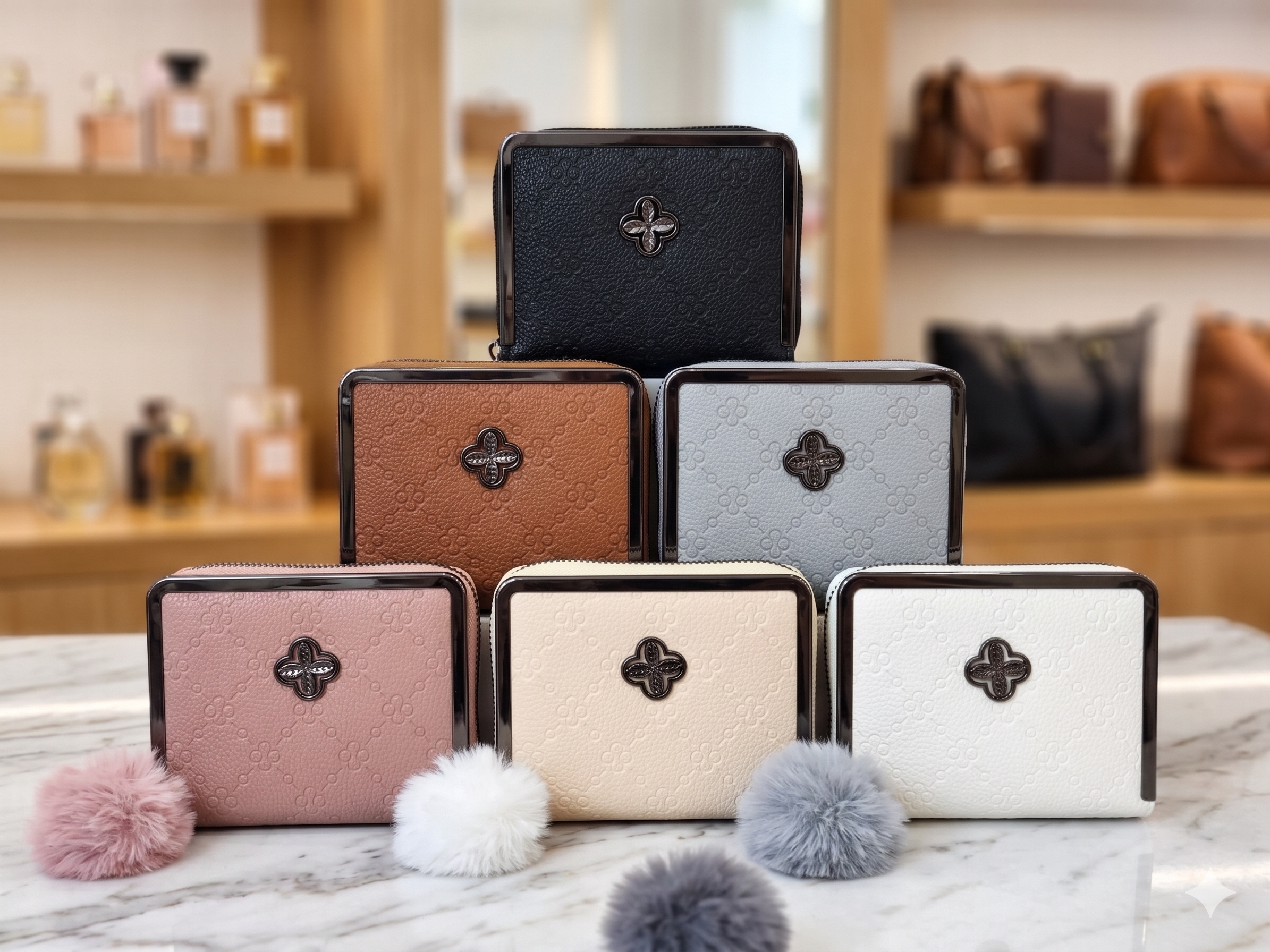 Monedero pom pom 