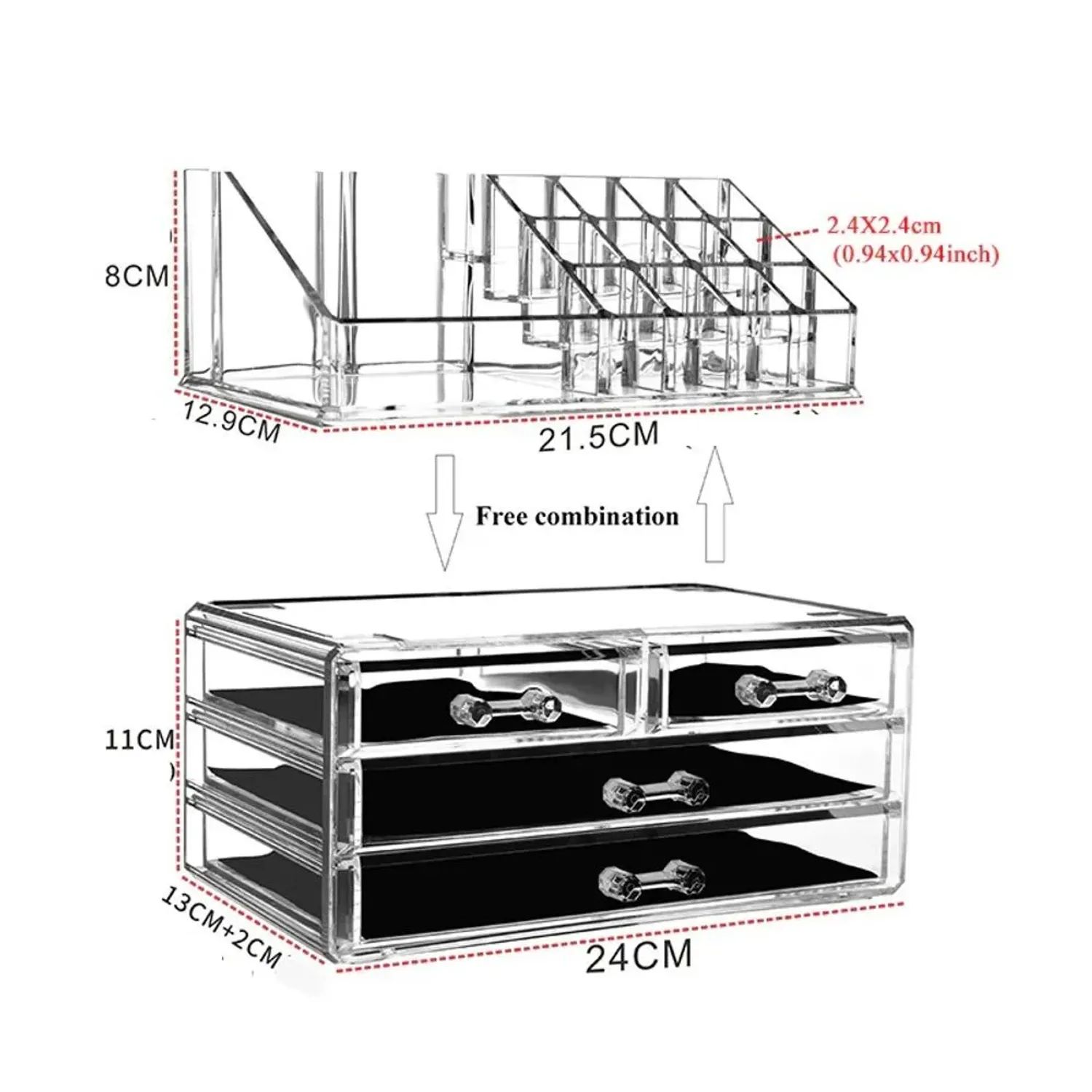 Organizador acrílico de maquillaje