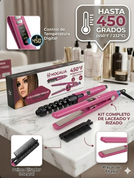 Plancha de cabello Hogalia 450°F