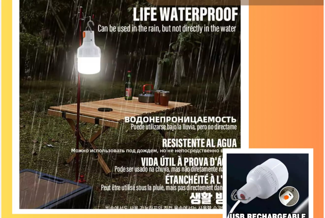 Lámpara LED Impermeable Recargable