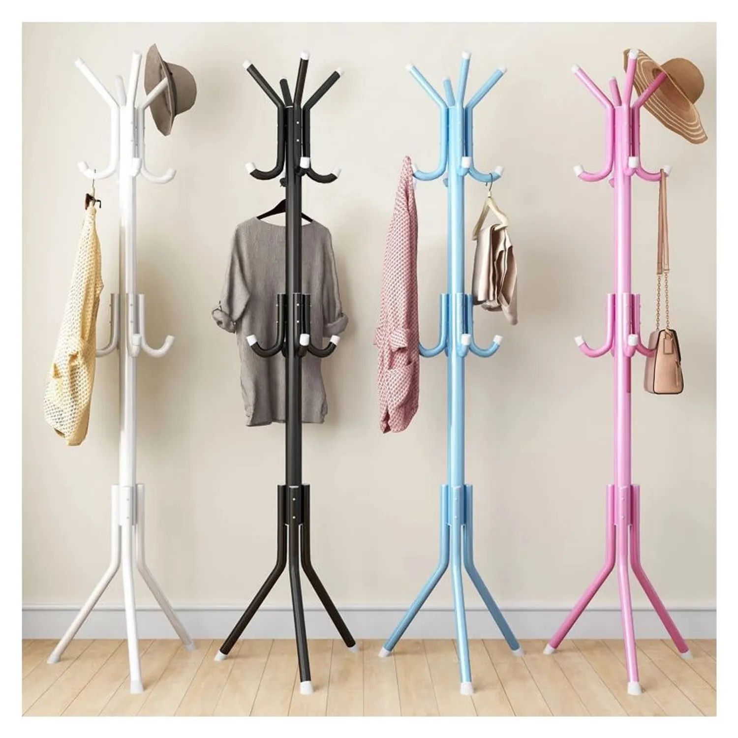 Perchero de pie multicolor