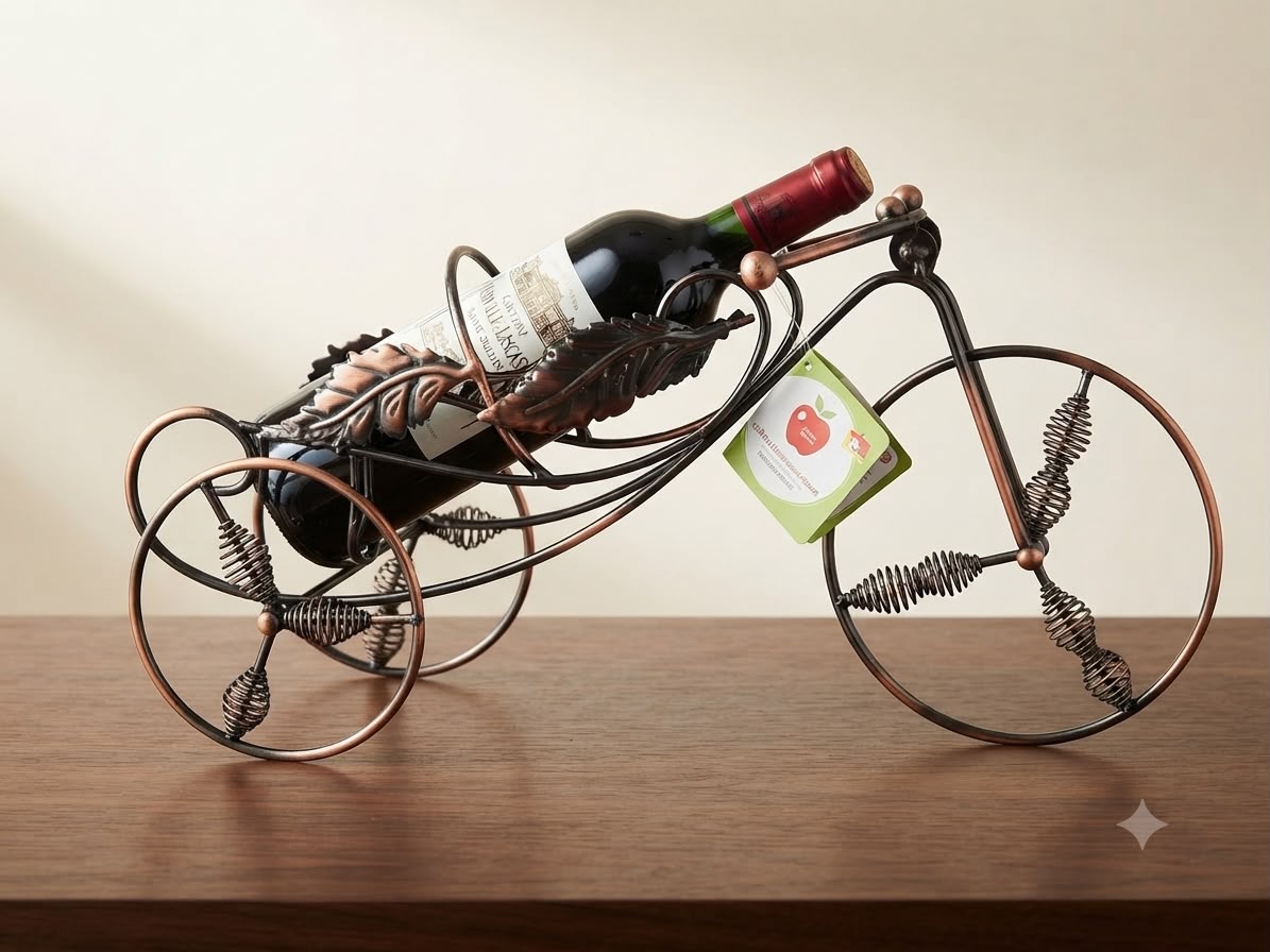 Portabotellas de vino en forma de bicicleta