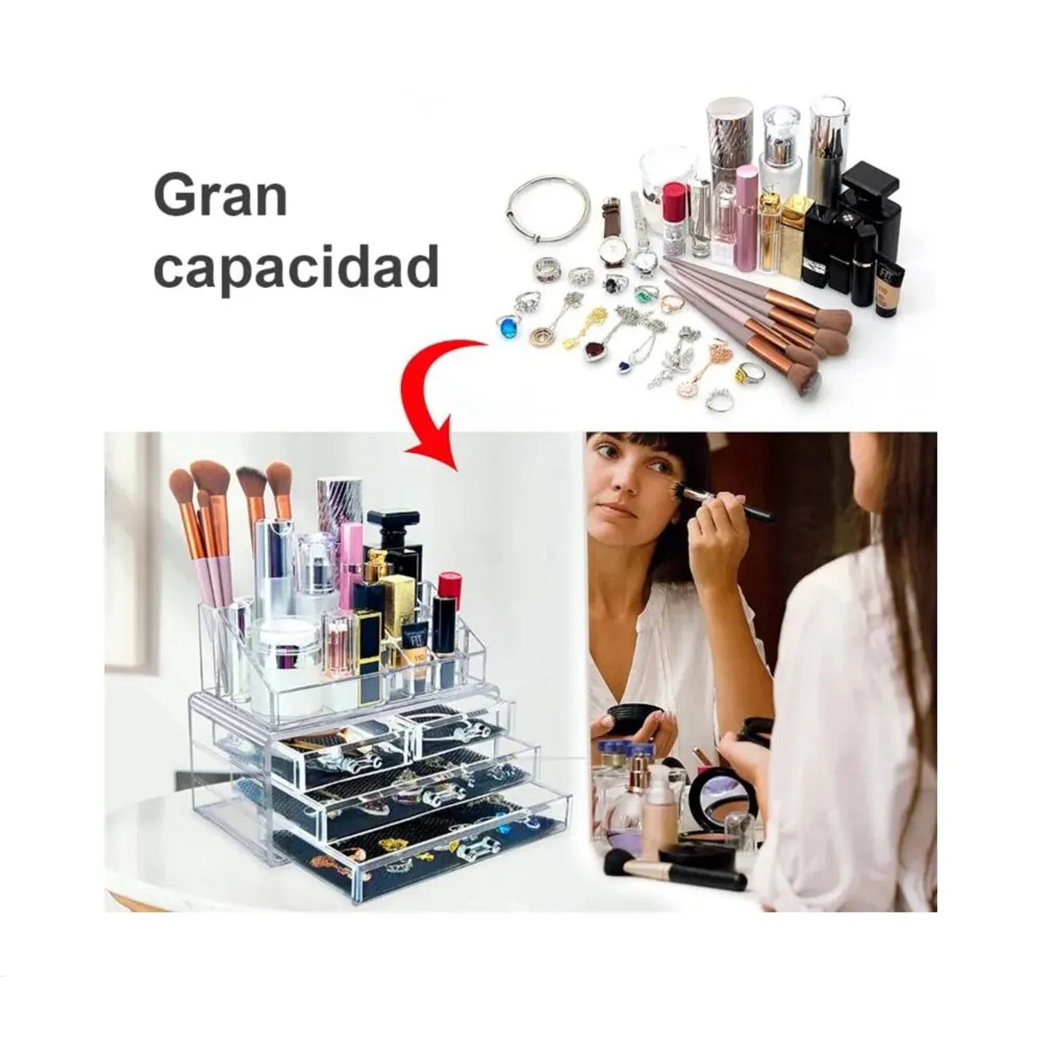 Organizador acrílico de maquillaje