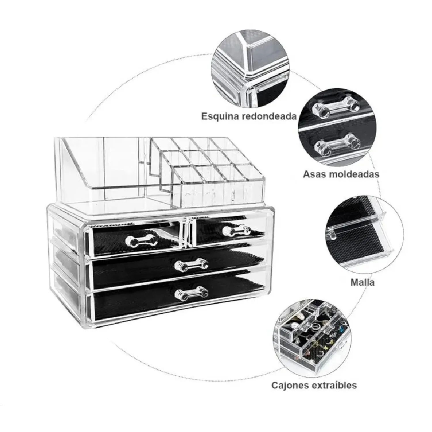 Organizador acrílico de maquillaje