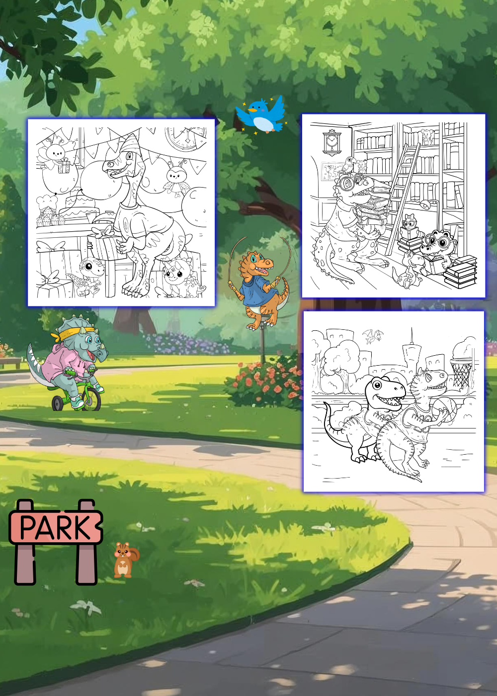 Dino Friends Coloring Book