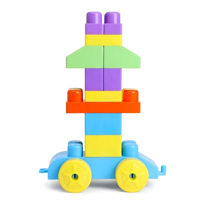 Peacock Jumbo Brix 50 – 50 Piece Extra Large Building Blocks – Corrugated Texture Sensory Construction Toy – STEM Educational Blocks for Toddlers – Ages 3+ Months